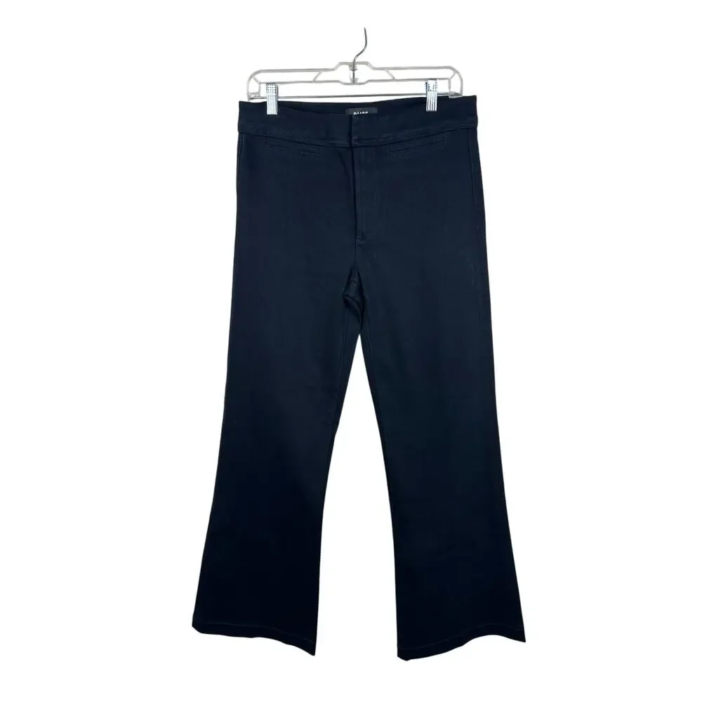NWT Paige Leenah High Rise Slim Wide Leg Navy Blue Stretch Pants Size 30